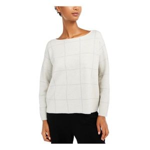 Eileen Fisher window pane boxy sweater